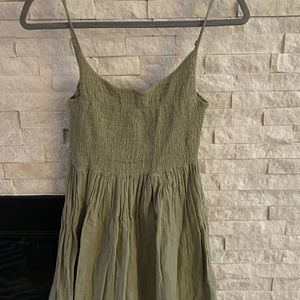 spaghetti strap green dress
